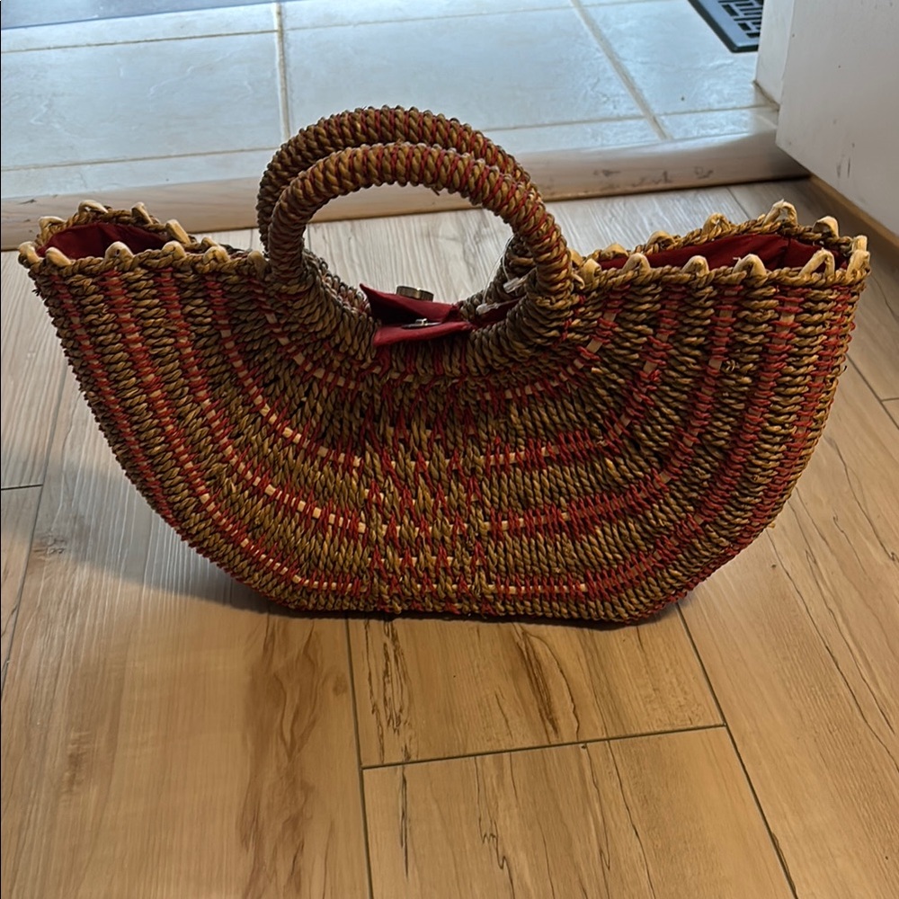 Used A.Giannetti sea grass hand bag